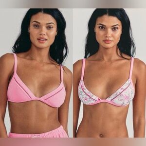 LoveShackFancy x Hurley Hawaiian Hibiscus Terry Fixed Tri Reversible Bikini Top